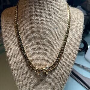 Necklace gold color with belt and rhinestones costume jewelry